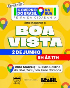 Governo do Brasil na Rua chega em Boa Vista nesta terça (2) com cerca de 100 serviços gratuitos