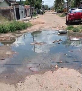 Sem solução da Caer, moradores do Jardim Primavera denunciam esgoto estourado há três meses: ‘água podre”