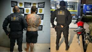 Motociclista empina moto em alta velocidade, foge da polícia e acaba preso após perseguição no Pedra Pintada