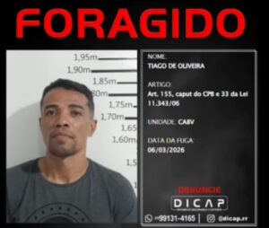 Foragido da Justiça de Roraima é capturado no Amazonas pela Dicap