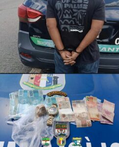 Homem é preso com crack em táxi intermunicipal na BR-432, no Cantá